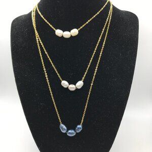Freshwater Gray Pearls on Stainless Steel 18 in chain Lobster Clasp Gift Box